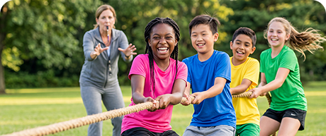 Webinar: The Art of Teaching PE – kids playing tug-of-war