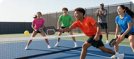 Webinar: Meaningful Assessment in PE – students playing pickleball outdoors